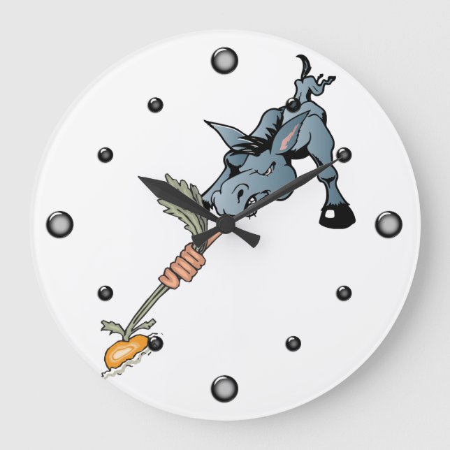 Funny Donkey and Carrot Wall Clock (Front)