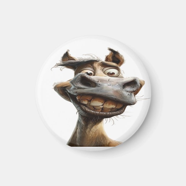 Funny donkey art design magnet (Front)