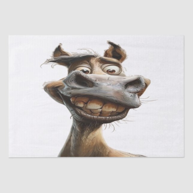 Funny donkey art design tissue paper (Front)