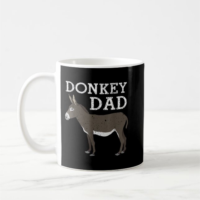 Funny Donkey Art For Dad Men Donkey Lover Mule Far Coffee Mug (Left)
