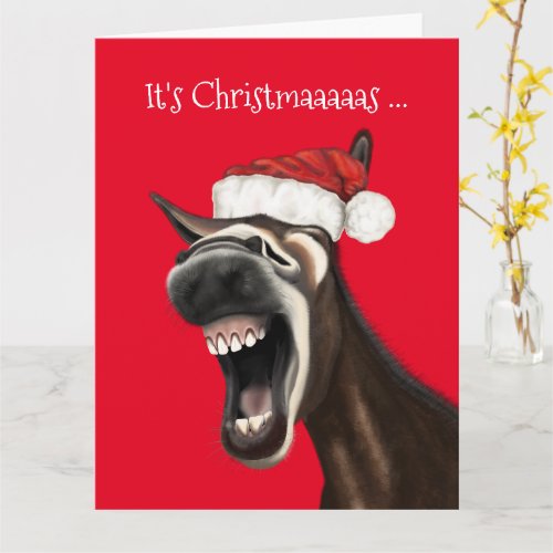 Funny Donkey Christmas Card
