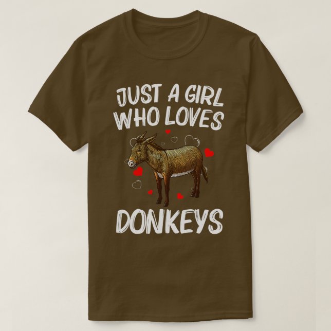 Funny Donkey Design For Women Girls Mule Animal Fa T-Shirt (Design Front)