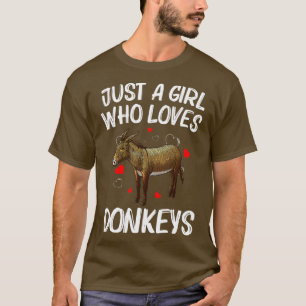Funny Donkey Design For Women Girls Mule Animal Fa T-Shirt