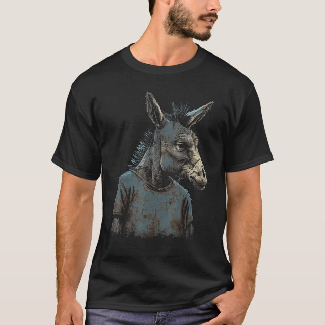Funny Donkey Face Gift idea for Donkeys Lovers Gra T-Shirt (Front)