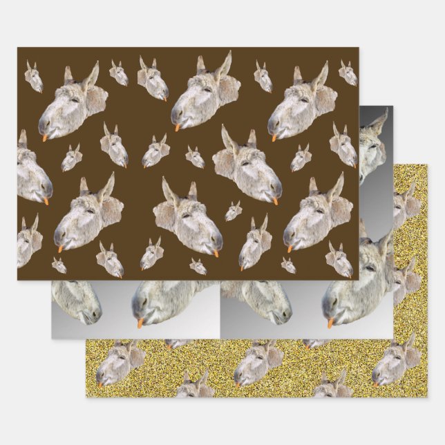 Funny Donkey, Gift Wrapping Sheets, Paper Sheets (Set)