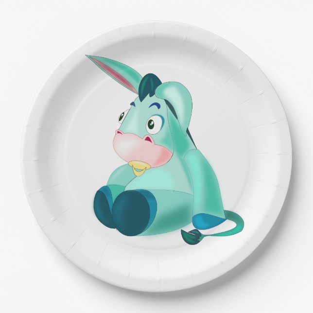 Funny Donkey Paper Plates (Front)