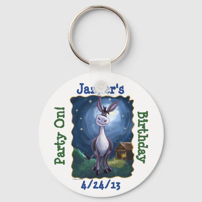 Funny Donkey Personalized Party Favor Key Chain (Front)