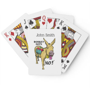 Funny donkey says no! poker cards
