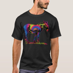 Funny Donkey Tie Dye Vintage Donkey Lovers Donkey T-Shirt