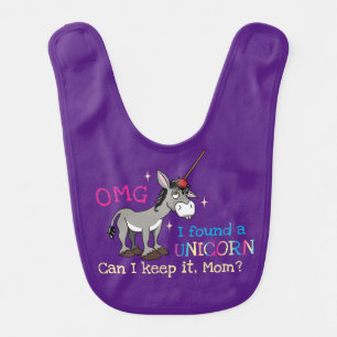 Funny Donkey Unicorn Baby Bib