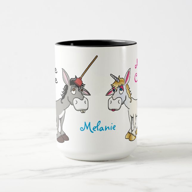 Funny Donkey Unicorn Personalized Mug (Center)