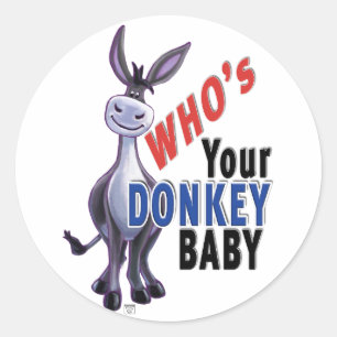 Funny Donkey, Who is Your Donkey Baby Classic Round Sticker