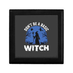 Funny Don't Be a Basic Witch Halloween Design Gift Box