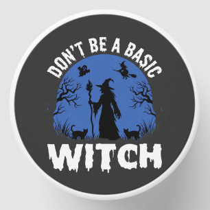 Funny Don't Be a Basic Witch Halloween Design Mini Candle Favors