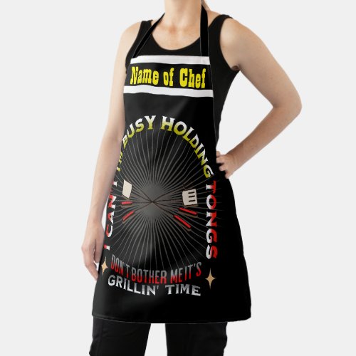 Funny Dont Bother Me Its Grillin Time Chef Apron