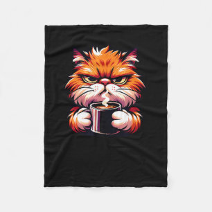 Funny Don't Bother Me Right Meow Cats Cat Coffee M Fleece Blanket
