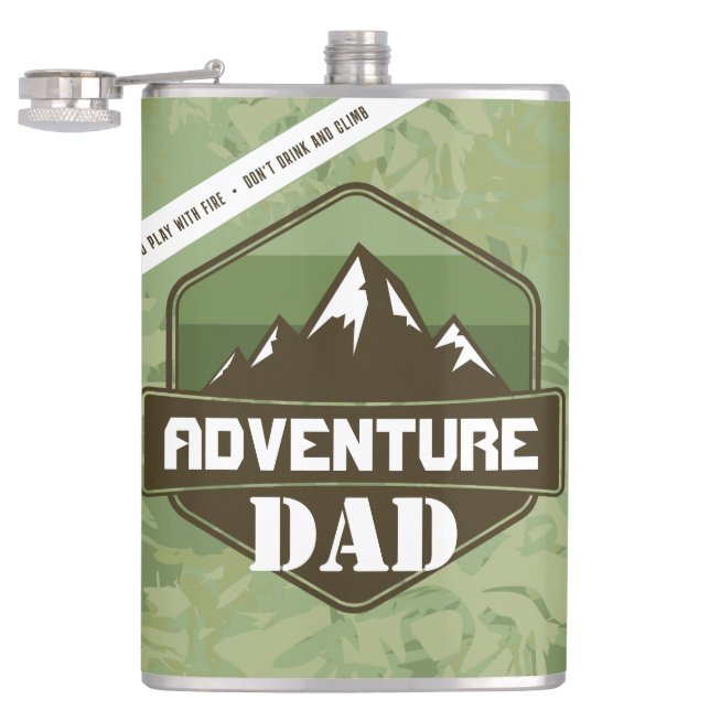 Funny Don't Drink & Adventure Personalized Gift Flask (Opened)