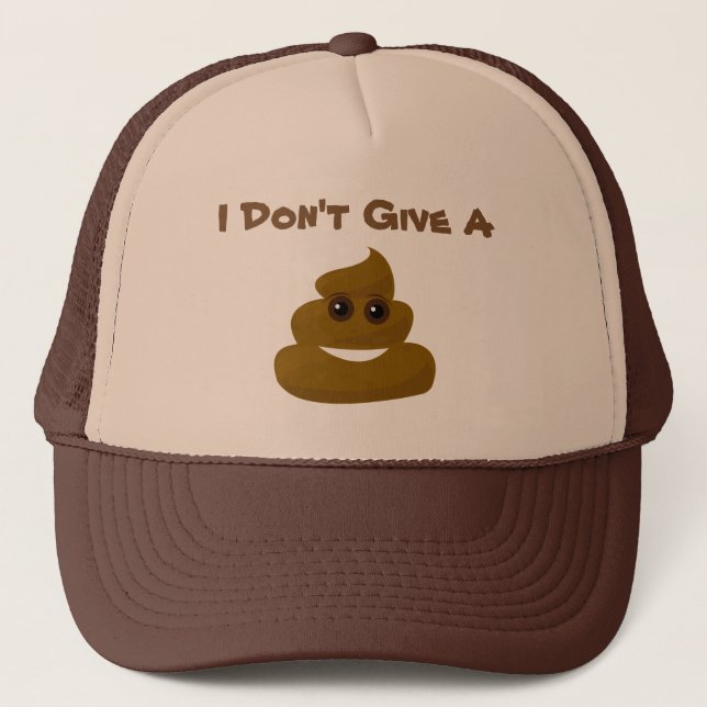 Funny Don't Give A Poo Emoji Trucker Hat (Front)