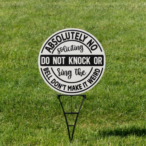 funny dont knock soliciting word art sign