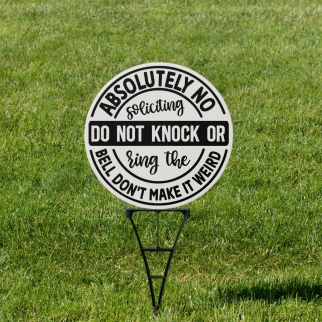 funny don't knock soliciting word art sign (Insitu)