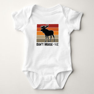 Funny Don't Moose with Me Retro Baby Bodysuit