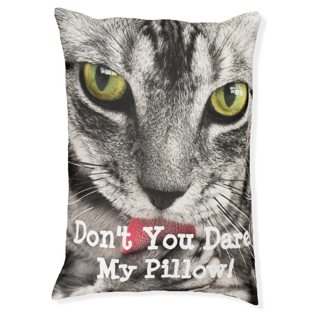 Funny Don't You Dare My Pillow Photo Cat Bed (Front Vertical)
