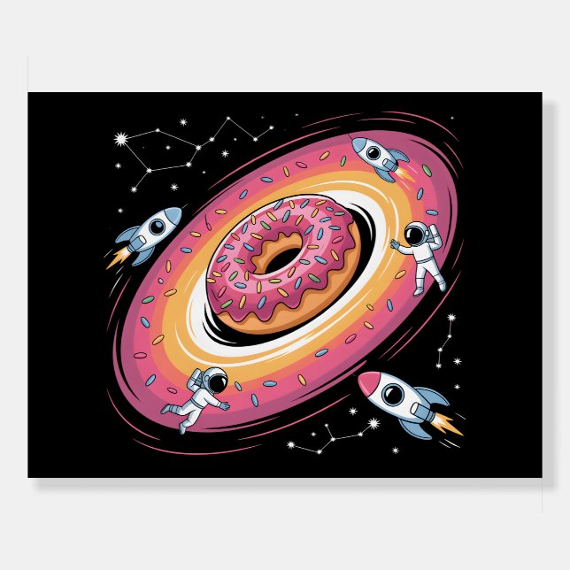 Funny Donut Black Hole Space  Foam Board (Front)