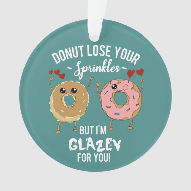 Funny Donut Boyfriend Girlfriend Wife Husband Ornament (Front)