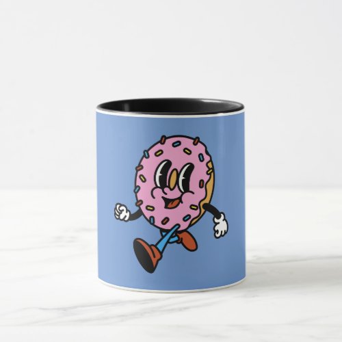 Funny Donut Character walking  Mug