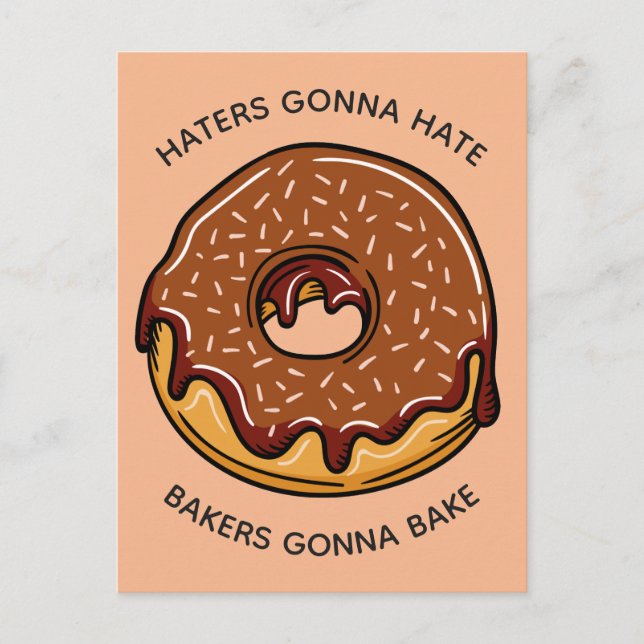 Funny Donut custom text & color postcard (Front)