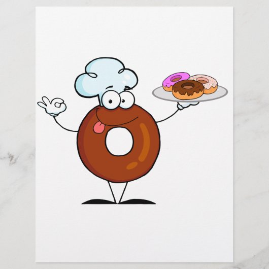 funny donut donut chef cartoon character (Front)