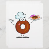 funny donut donut chef cartoon character (Front/Back)