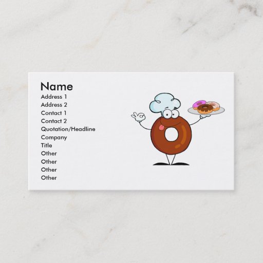 Customizable funny donut donut chef cartoon character business cards