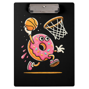Funny Donut Dunking Basketball Food Champ Sports D Clipboard