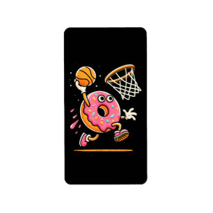 Funny Donut Dunking Basketball Food Champ Sports D Label
