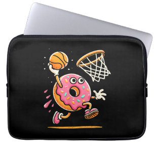 Funny Donut Dunking Basketball Food Champ Sports D Laptop Sleeve