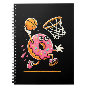 Funny Donut Dunking Basketball Food Champ Sports D Notebook