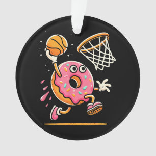 Funny Donut Dunking Basketball Food Champ Sports D Ornament