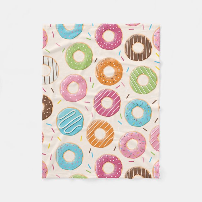 Funny Donut Fleece Blanket (Front)