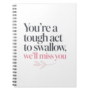 Funny Donut Good Luck Coworker Quote Notebook