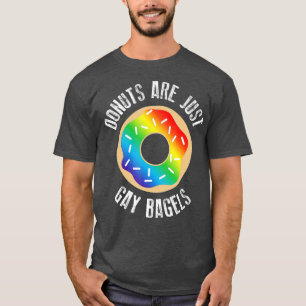 Funny Donut Just Gay Bagels LGBTQ Pride Month Gif T-Shirt