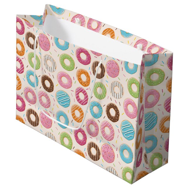 Funny Donut Large Gift Bag (Front Angled)