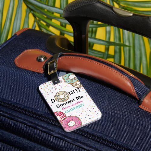 Funny Donut Lover Pastel Travel Luggage Tag