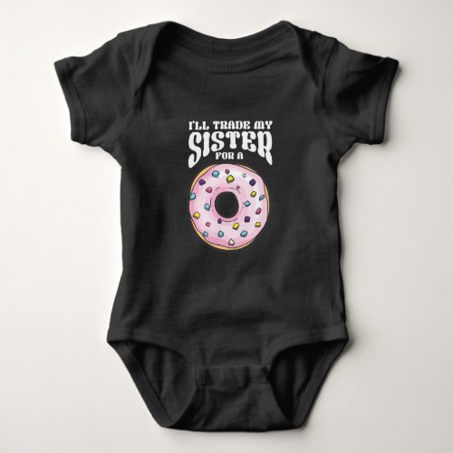 Funny Donut loving Son Brother Foodie Baby Bodysuit