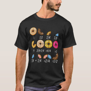 Funny Donut Math Fractions Teacher Back To School T-Shirt