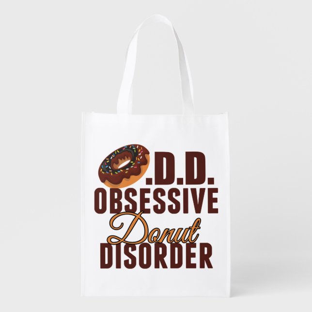 Funny Donut Reusable Grocery Bag (Front)
