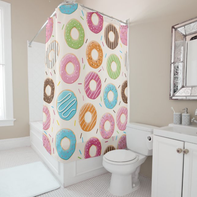 Funny Donut Shower Curtain (In Situ)