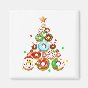 Funny Donuts Christmas Tree Lights Xmas Pjs Boys K Magnet