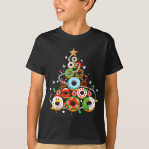 Funny Donuts Christmas Tree Lights Xmas Pjs Boys K T-Shirt