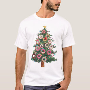 Funny Donuts Christmas Tree Lights Xmas PJS T-Shirt